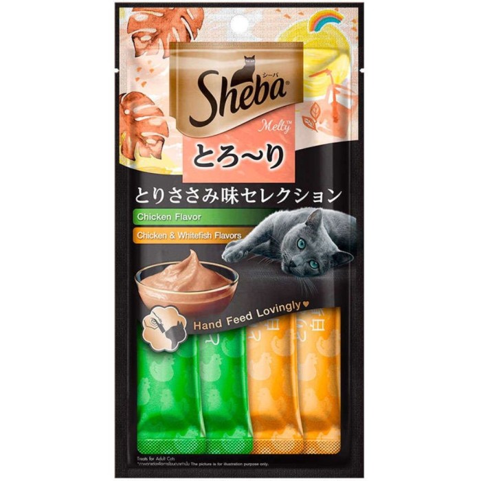 Creme Sheba - Gatos Adultos - Frango e Frango com Peixe Branco
