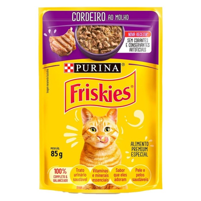 Sachê Friskies - Gatos Adultos - Cordeiro ao Molho