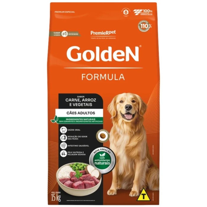Golden Formula - Cães Adultos - Carne, Arroz e Vegetais