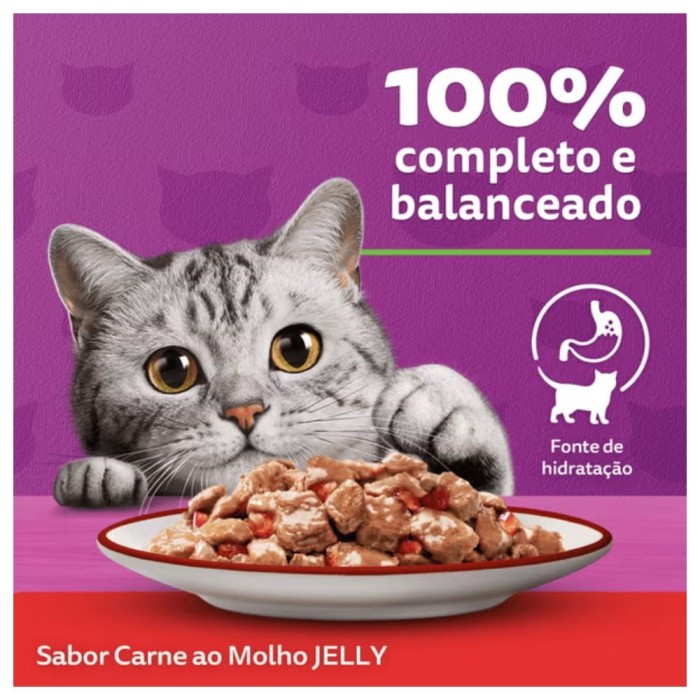 Sachê Whiskas Jelly - Gatos Adultos - Carne Sachê Whiskas Jelly - Gatos Adultos - Carne