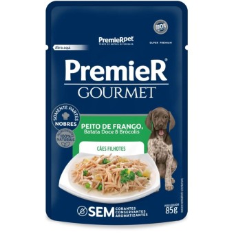 Sachê Premier  Gourmet - Cães Filhotes - Peito de Frango, Batata Doce e Brócolis 