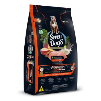Seven Dogs Power Active - Cães Adultos - Frango, Batata Doce e Whey Protein