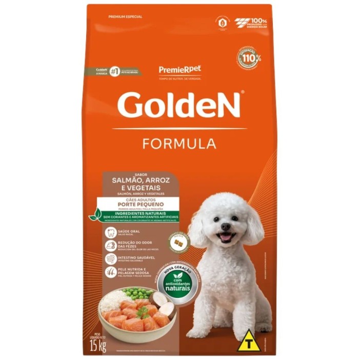 Golden Formula - Cães Adultos Porte Pequeno - Salmão, Arroz e Vegetais