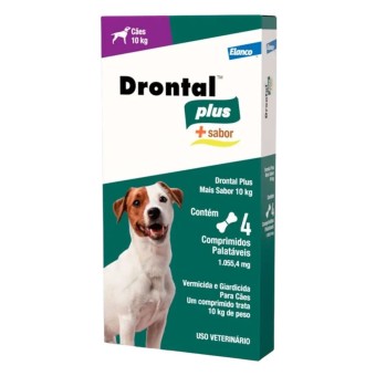 Drontal Plus - vermicida e giardicida para Cães até 10kg com 4 compimidos