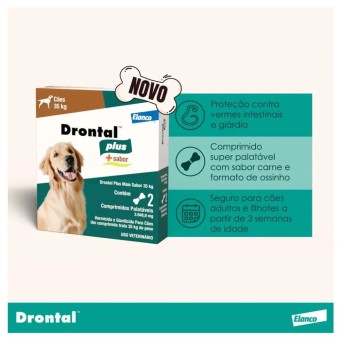 Drontal Plus - vermicida e giardicida para Cães até 35kg