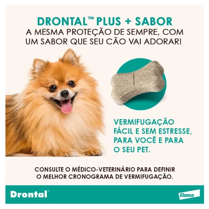 Drontal Plus - vermicida e giardicida para Cães até 10kg 