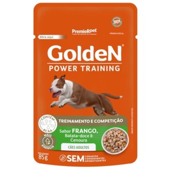 Sachê Golden Gourmet - Cães Adultos Power Training - Frango Batata Doce e Cenoura 