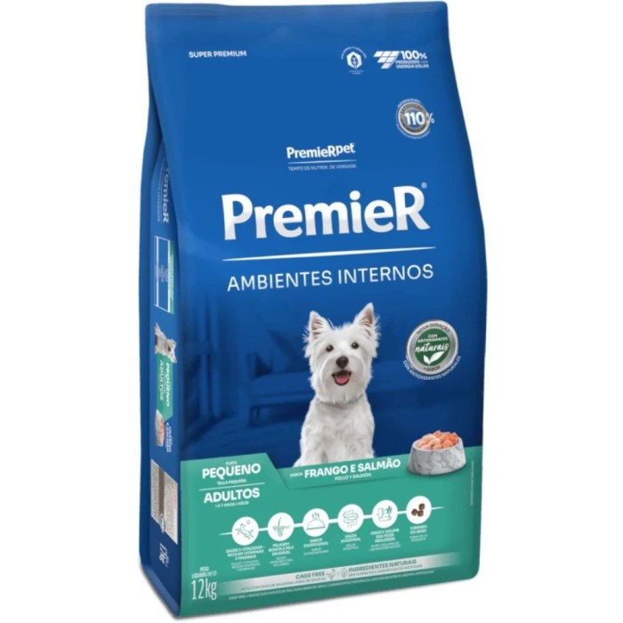 Premier Ambientes Internos - Cães Adultos Porte Pequeno - Frango e Salmão