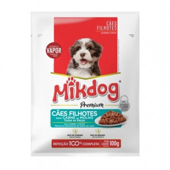 Sachê Mikdog Filhotes Carne ao Molho 100g
