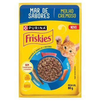 Sachê Friskies Molho Cremoso - Gatos Adultos - Mar de Sabores