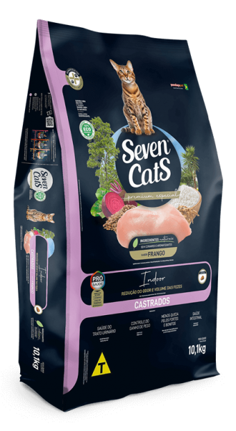 Seven Cats Castrados Frango Indoor 10 Kg