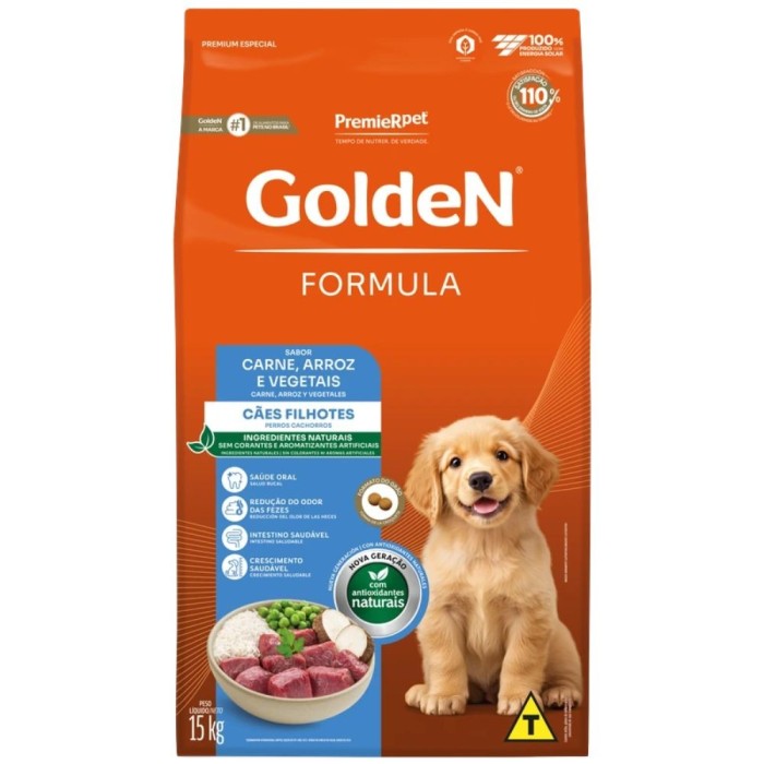 Golden Formula - Cães Filhotes - Carne, Arroz e Vegetais