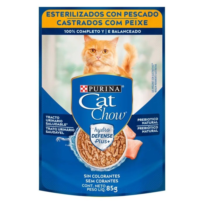 Sachê Cat Chow - Gatos Castrados - Peixe ao molho