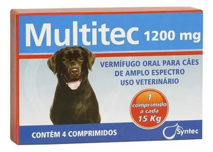 Multitec 1200 mg Vermífugo para Cães