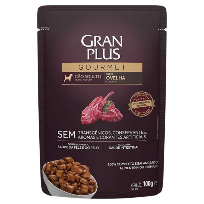 Sachê Gran Plus Gourmet - Cães Adultos - Ovelha
