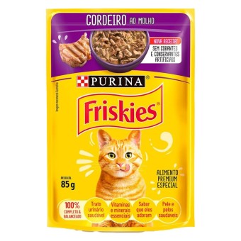 Sachê Friskies - Gatos Adultos - Cordeiro ao Molho