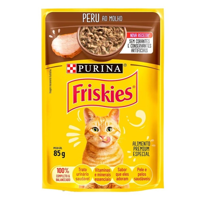 Sachê Friskies - Gatos Adultos - Peru ao Molho