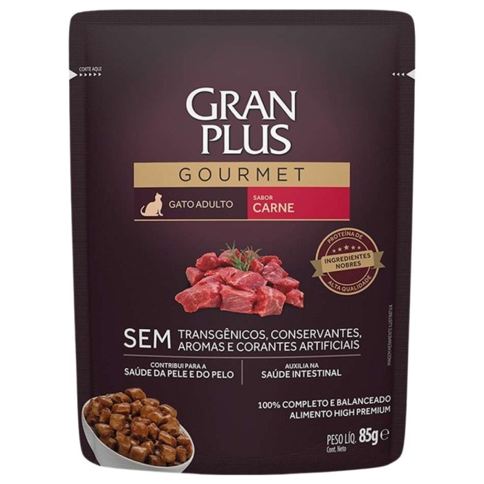Sachê Gran Plus Gourmet - Gatos Adultos - Carne