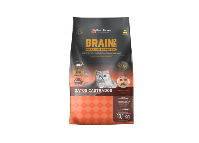 Brain Plus Premium Especial Hairball Gatos Castrados 10 Kg