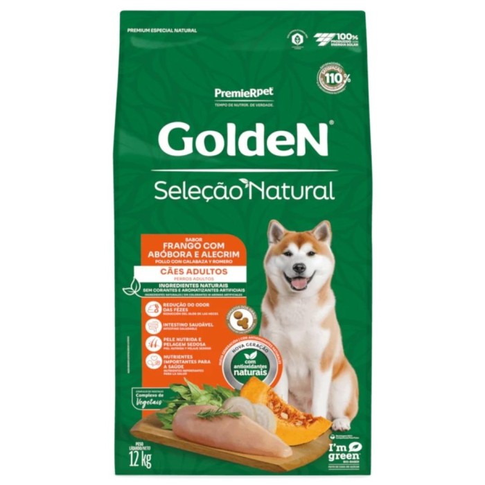 Golden Seleção Natural - Cães Adultos - Frango, Abóbora e Alecrim
