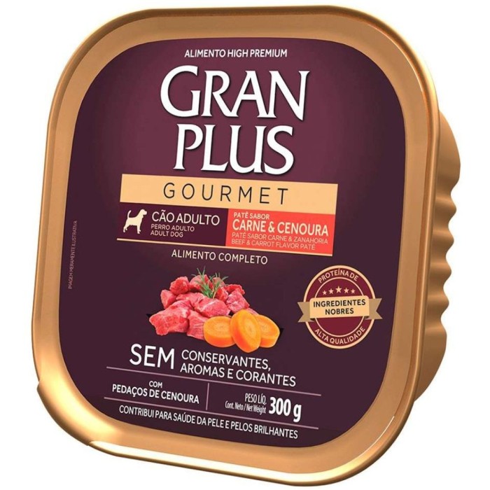 Patê GranPlus Gourmet - Cães Adultos - Carne e Cenoura 