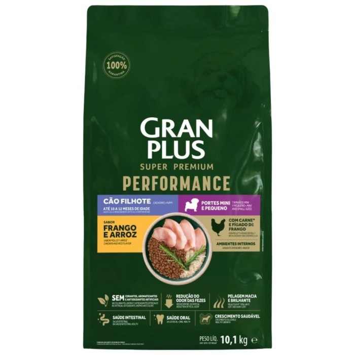 Gran Plus Performance - Cães Filhotes Raças Minis e Pequenas - Frango e Arroz