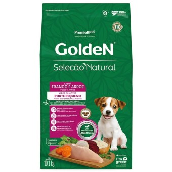 Golden Seleção Natural - Cães Filhotes Porte Pequeno - Frango e Arroz