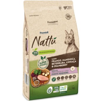 Premier Nattu - Cães Sênior Porte Pequeno - Frango, Mandioca, Beterraba, Linhaça & Cranberry 