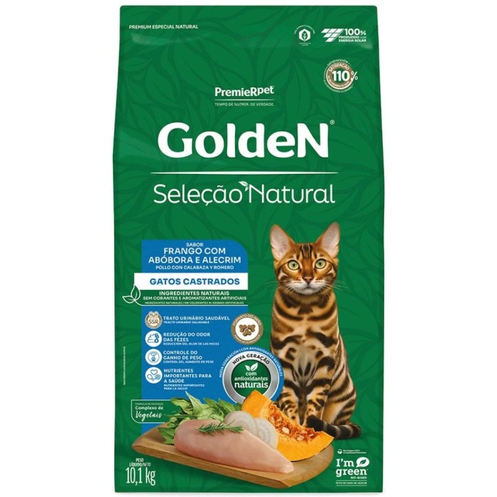 Golden Seleção Natural - Gatos Castrados - Frango, Abóbora e Alecrim