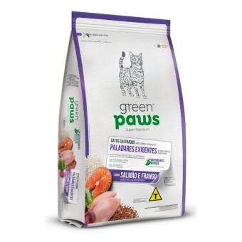 Green Paws Paladares Exigentes - Gatos Castrados - Salmão e Frango