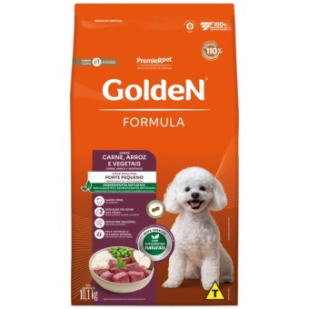Golden Formula - Cães Adultos Porte Pequeno - Carne, Arroz e Vegetais