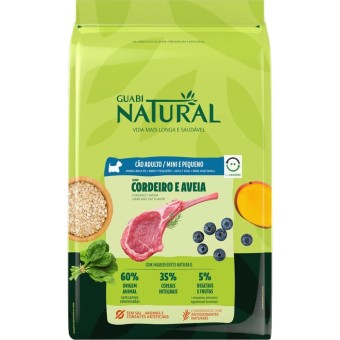 Guabi Natural - Cães Adultos Raças Minis e Pequenas  - Cordeiro e Aveia