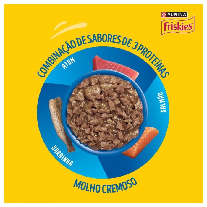 Sachê Friskies Molho Cremoso - Gatos Adultos - Mar de Sabores