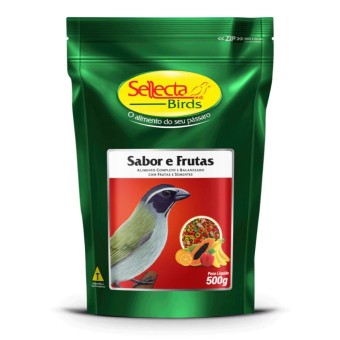 Sellecta Birds Sabor e Frutas - alimento com frutas e sementes 500g