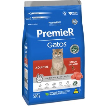 Premier Ambientes Internos - Gatos Adultos - Salmão