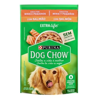 Sachê Dog Chow - Cães Adultos, Minis e Pequenos - Salmão