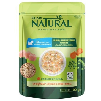 Sachê Guabi Natural - Cão de Todas as Idades e Portes - Frango, Cereais Integrais e Vegetais