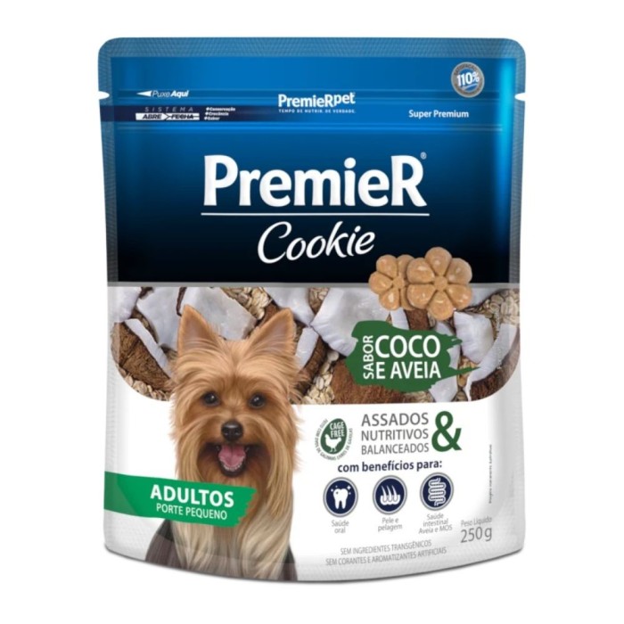Cookie Premier - Cães Adultos Porte Pequeno - Coco e Aveia