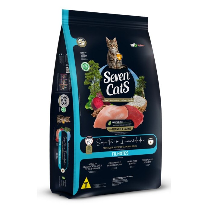 Seven Cats Imunidade Reforçada - Gatos Filhotes - Frango e Carne