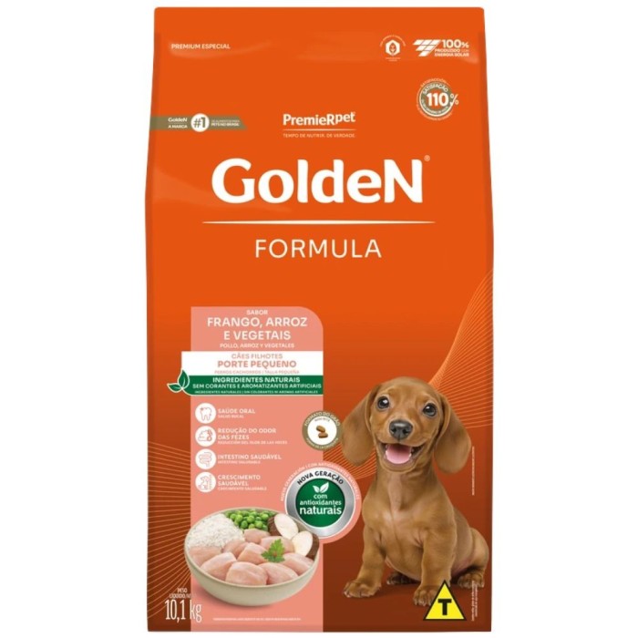 Golden Formula - Cães Filhotes Porte Pequeno - Frango, Arroz e Vegetais