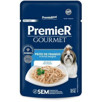 Sachê Premier  Gourmet - Cães Adultos Porte Pequeno - Peito de Frango e Arroz Integral 