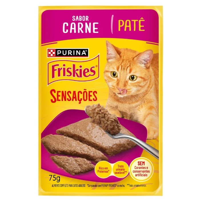 Sachê Friskies Sensações Patê - Gatos Adultos - Carne
