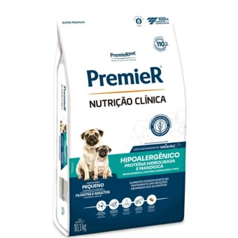Premier Nutrição Clínica - Cães Adultos e Filhotes Porte Pequeno - Proteína Hidrolisada e Mandioca - Hipoalergênico