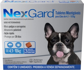  NexGard - 3 Tabletes Mastigáveis Antipulgas e Carrapatos para Cães