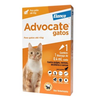 Advocate Gatos - pipeta antipulgas, vermes, dirofilária e sarnas