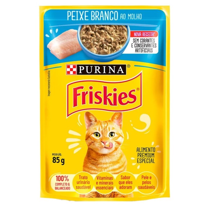 Sachê Friskies - Gatos Adultos - Peixe Branco ao Molho