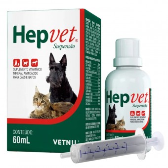Hepvet Suspensão Suplemento Hepático para Cães e Gatos
