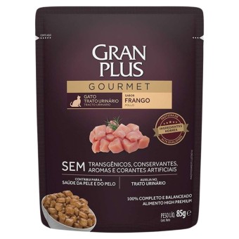 Sachê Gran Plus Gourmet - Gatos Adultos, Trato Urinário - Frango