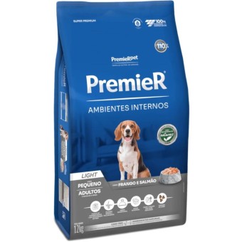 Premier Ambientes Internos Light- Cães Adultos Porte Pequeno - Frango e Salmão