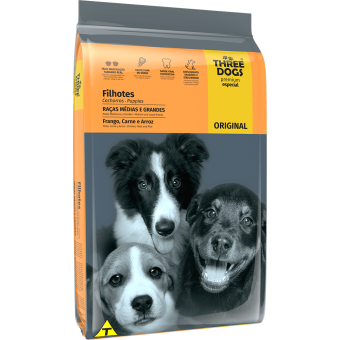 Three Dogs Original Filhotes Portes Médios e Grandes